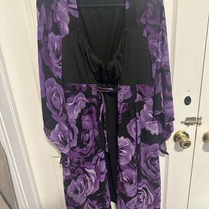 Elegant Purple Floral Women's dress